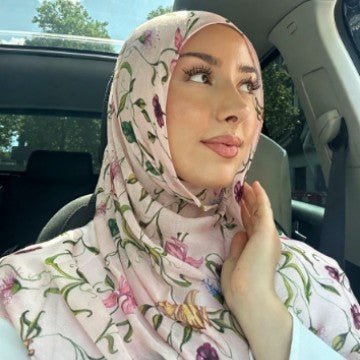 Poly-Cotton Floral Print Hijab Scarf(MH226)
