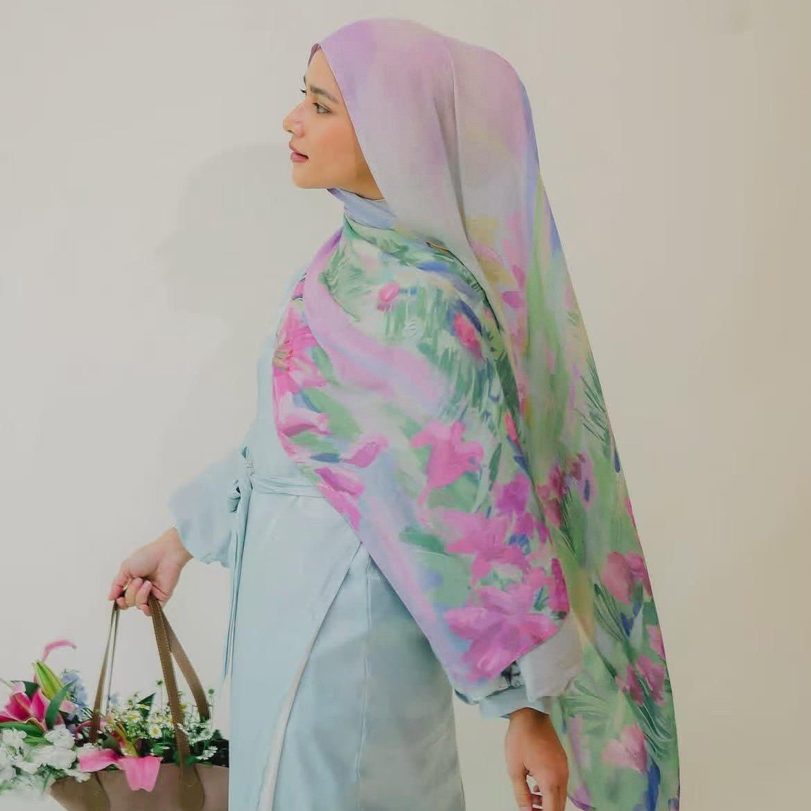 Poly-Cotton Printed Hijab Scarf (MH214)
