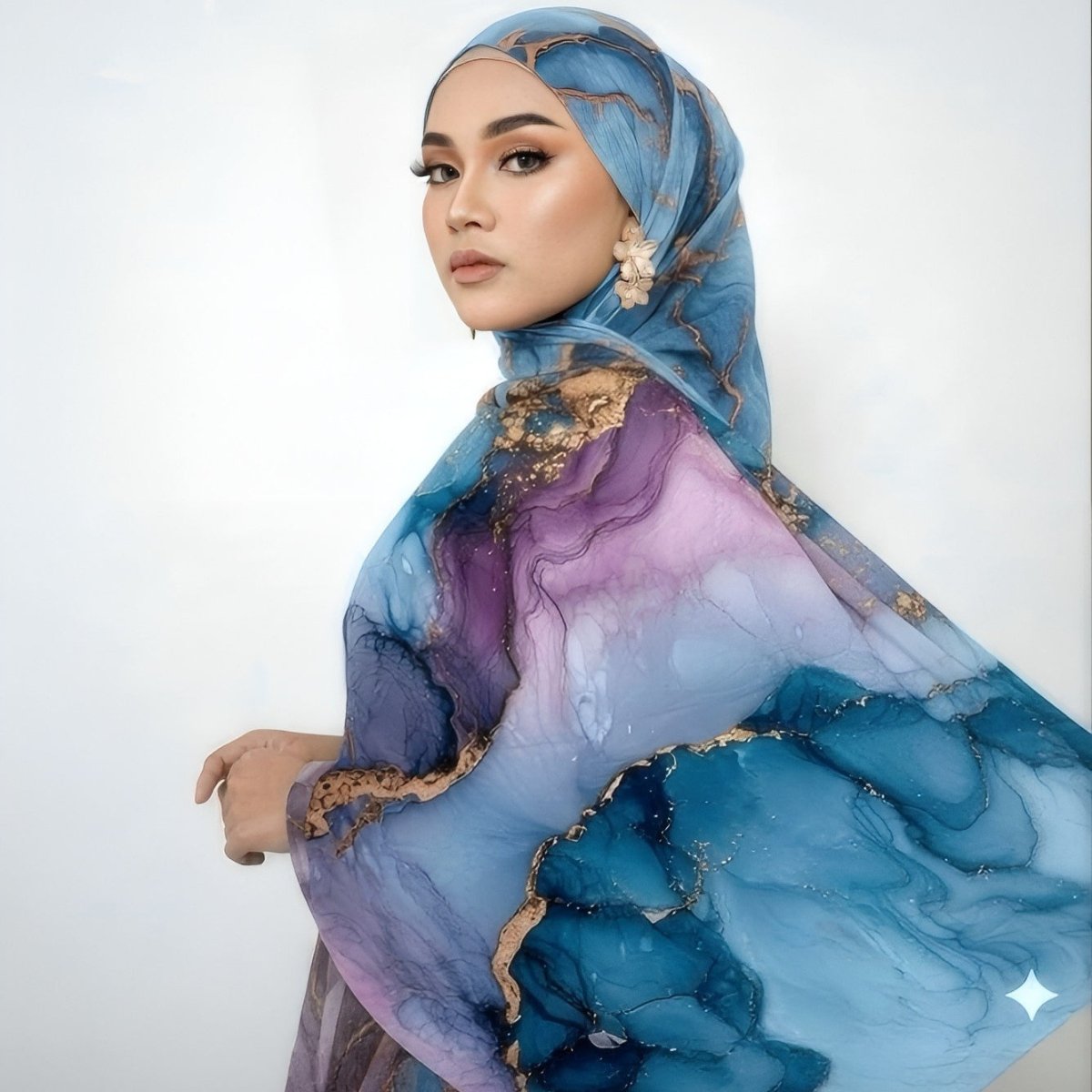 Poly-Cotton Printed Hijab Scarf (MH214)