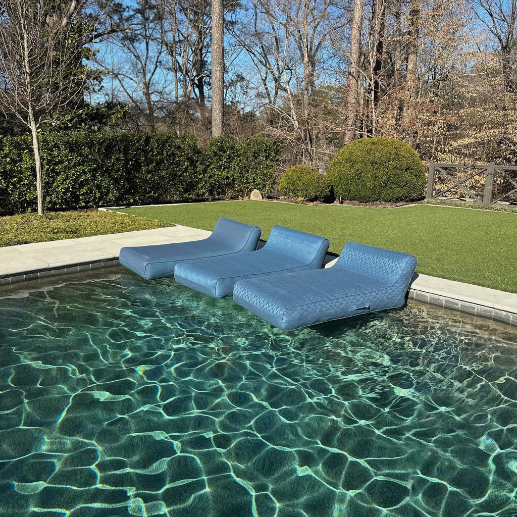 Luxe Linen-Like Inflatable Pool Lounge-Marine Zag