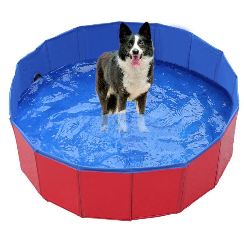 Portable Dog Swimming Pool Pet Bath Tub Foldable Leak-proof PVC Safe Pet Supplies with Drain Easy Clean Dog Accessories Foldable Dog Pool for Large Dogs Portable Plastic Hard Outdoor Swimming Pool Pet Bath Pool