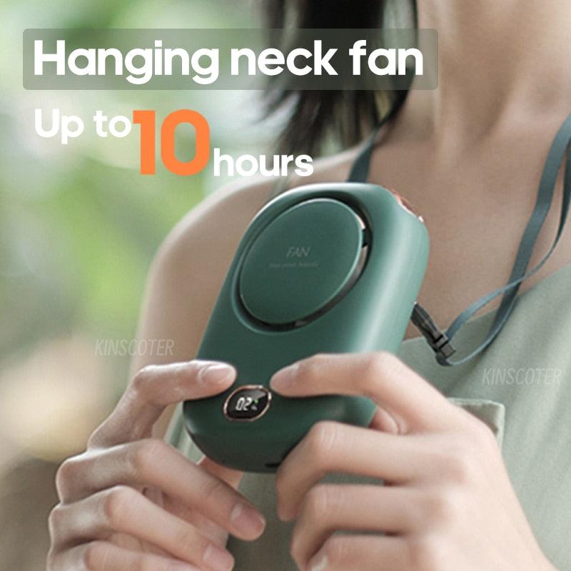 Portable Lazy Hanging Neck Fan Mini Cooling Fans Bladeless USB Rechargeable Sports Cooling Fan For Outdoor Sports Travel Personal Fan for Neck Portable USB Mini Fan