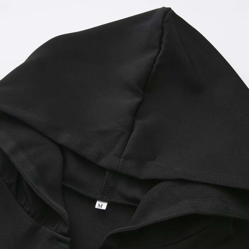 Premium Black Hooded Long Modest Muslim Robe Thobe for Men (MT029)