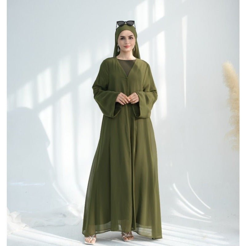 Premium Chiffon 3-Piece Set Abaya(MOA231)