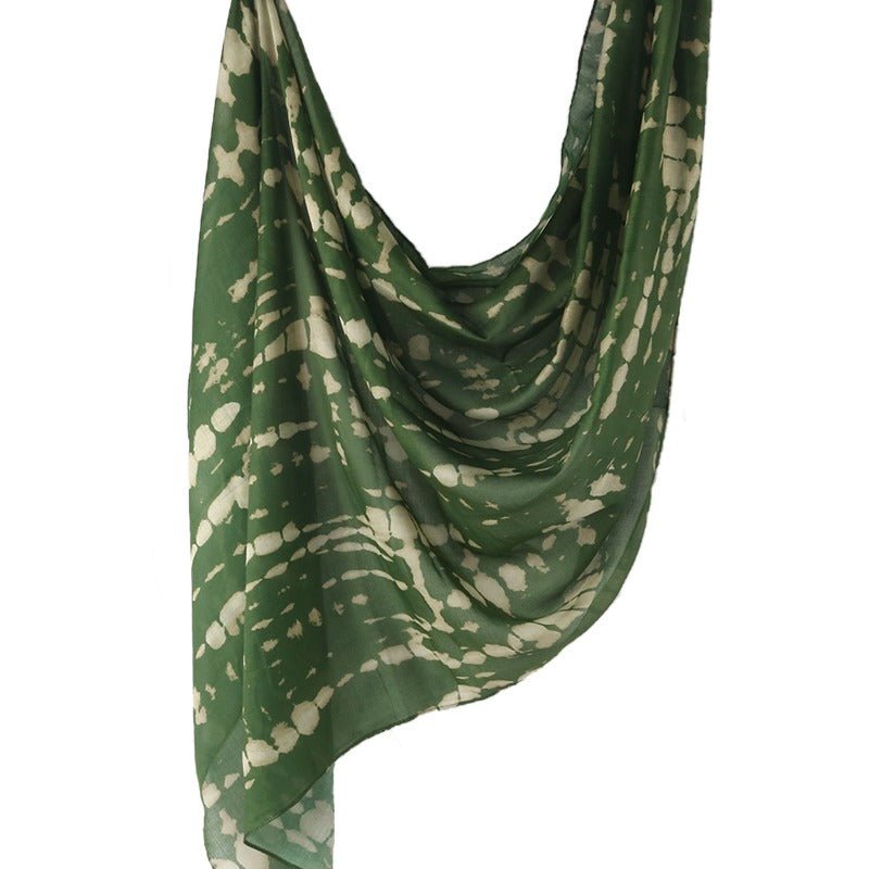 Premium Cotton Blend Ink Print Hijab | 180x80cm Artistic Long Scarf(MH149)