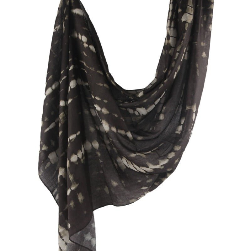 Premium Cotton Blend Ink Print Hijab | 180x80cm Artistic Long Scarf(MH149)