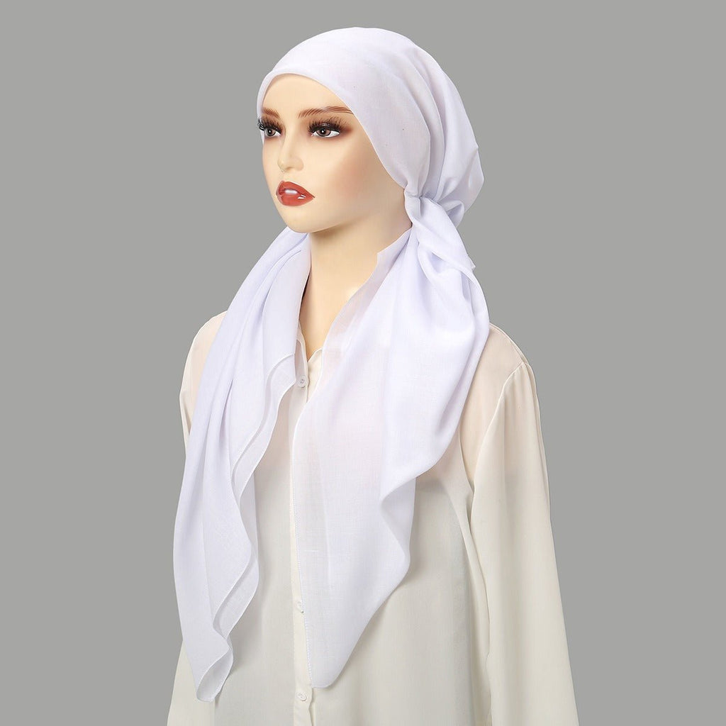 Premium Elastic Turban Caps Triangle Headwrap with Two-Tail Pullover Design (MH118)