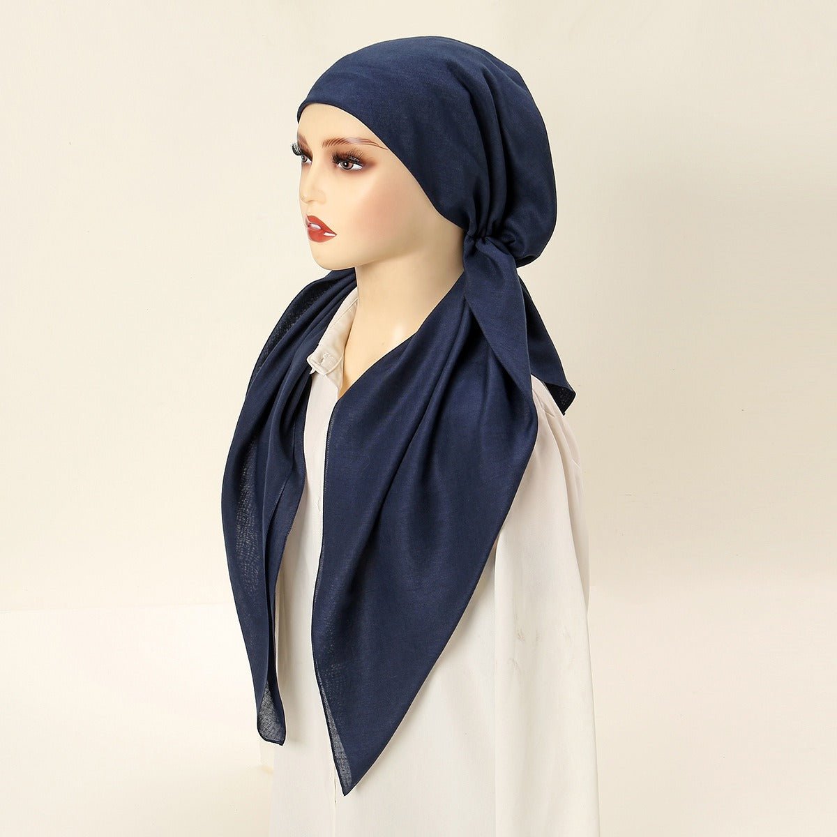 Premium Elastic Turban Caps Triangle Headwrap with Two-Tail Pullover Design (MH118)