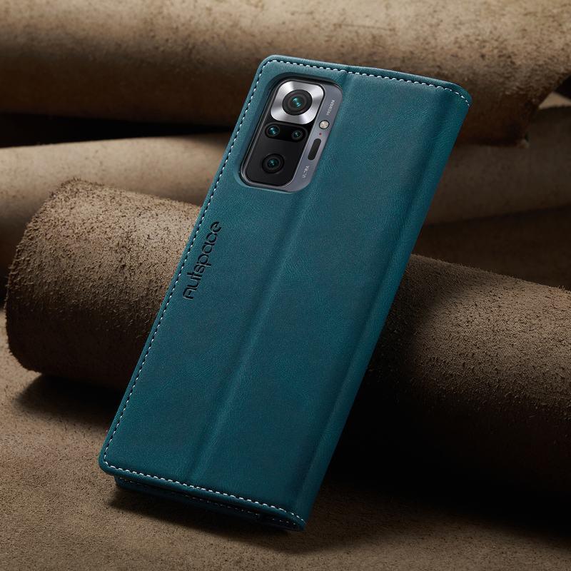 Premium Leather PU Flip Case Magnetic Flip Case Card Slot Silicone Bumper Protective Case For Xiaomi Redmi Note 10 Case Flip Matte Leather Cover For Redmi Note 10 s Por Max 10s Case Luxury Wallet Strong Magnetic Cover