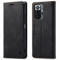 Premium Leather PU Flip Case Magnetic Flip Case Card Slot Silicone Bumper Protective Case For Xiaomi Redmi Note 10 Case Flip Matte Leather Cover For Redmi Note 10 s Por Max 10s Case Luxury Wallet Strong Magnetic Cover