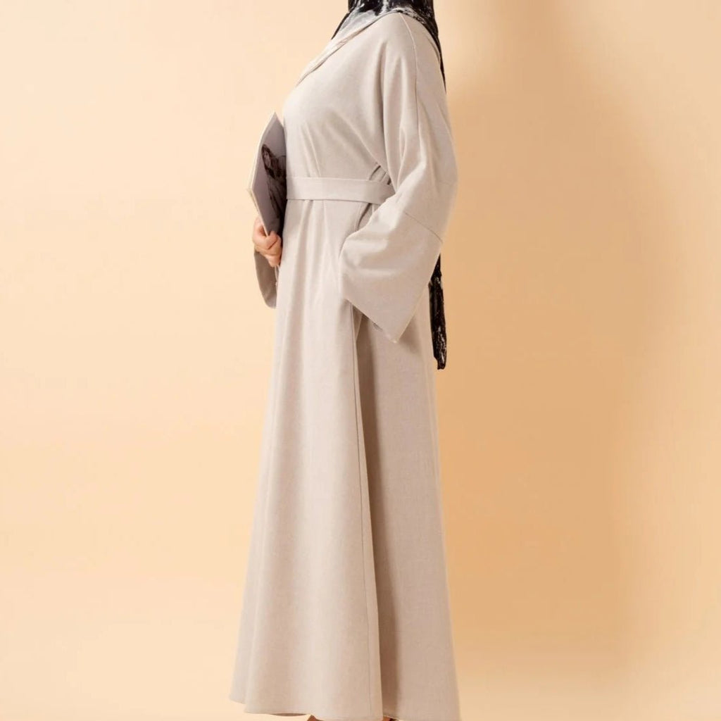 Premium Linen Effect Pullover Abaya with Pockets (MA341)