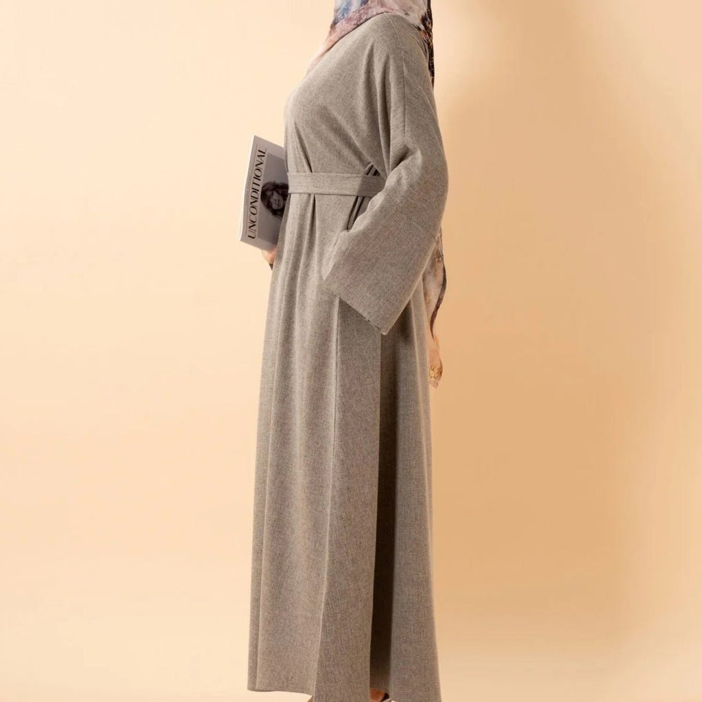 Premium Linen Effect Pullover Abaya with Pockets (MA341)