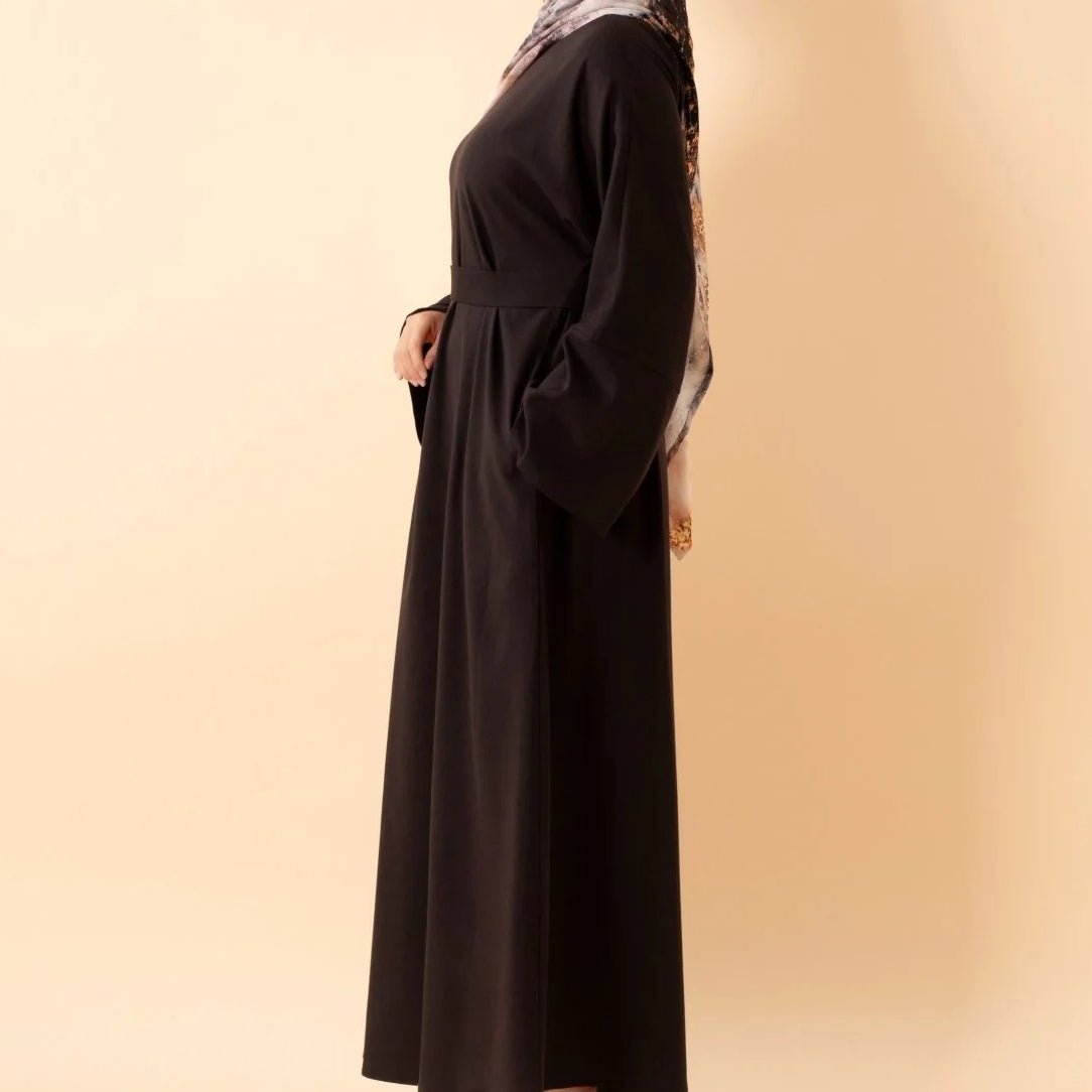 Premium Linen Effect Pullover Abaya with Pockets (MA341)