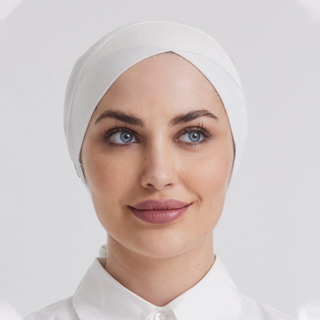 Premium Mercerized Cotton Cross-Strap Design Hijab Cap with Adjustable Brim (MH116)