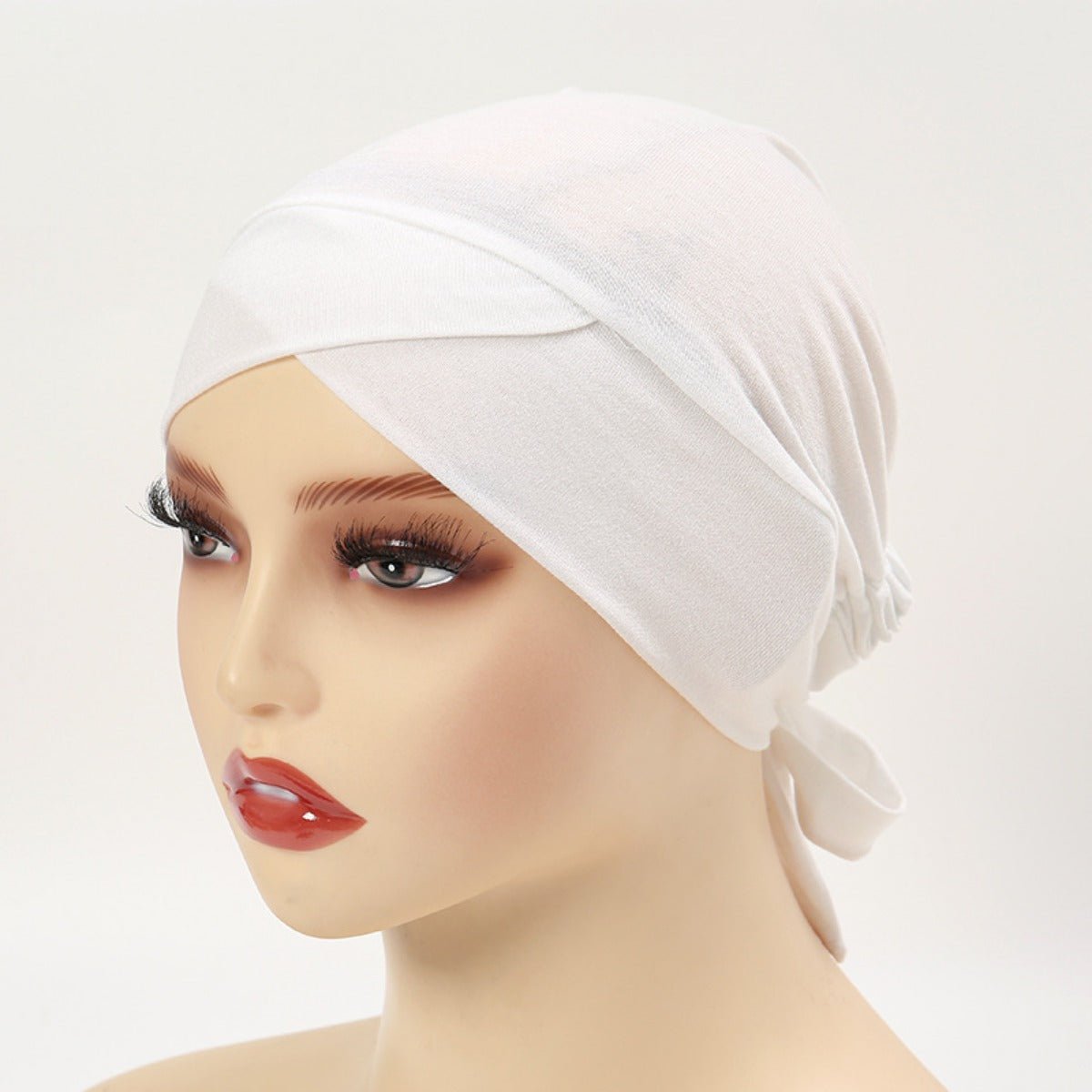 Premium Mercerized Cotton Cross-Strap Design Hijab Cap with Adjustable Brim (MH116)
