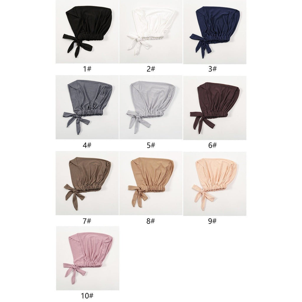 Premium Mercerized Cotton Cross-Strap Design Hijab Cap with Adjustable Brim (MH116)