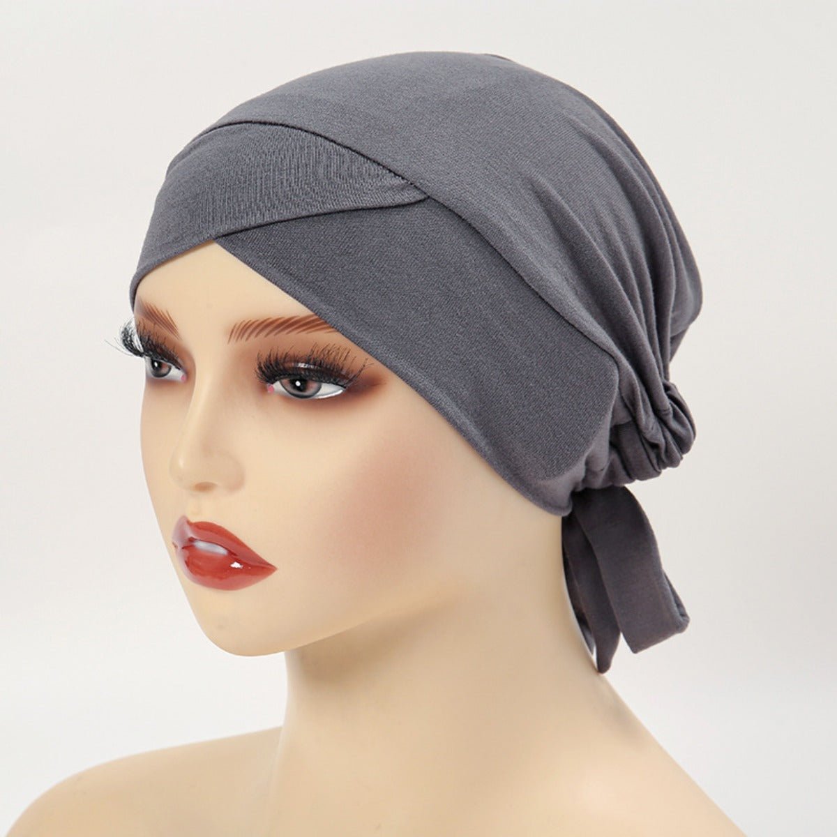 Premium Mercerized Cotton Cross-Strap Design Hijab Cap with Adjustable Brim (MH116)