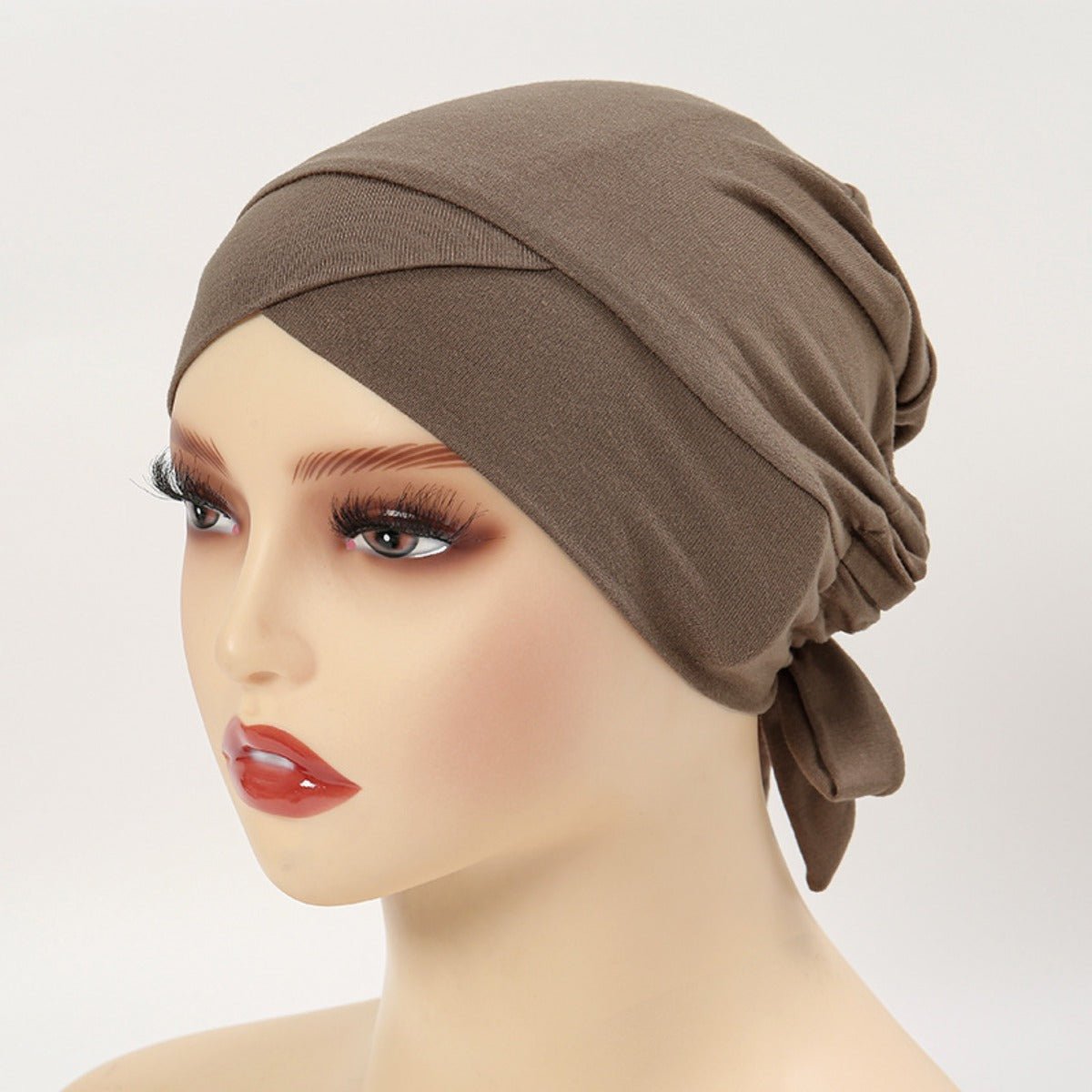 Premium Mercerized Cotton Cross-Strap Design Hijab Cap with Adjustable Brim (MH116)