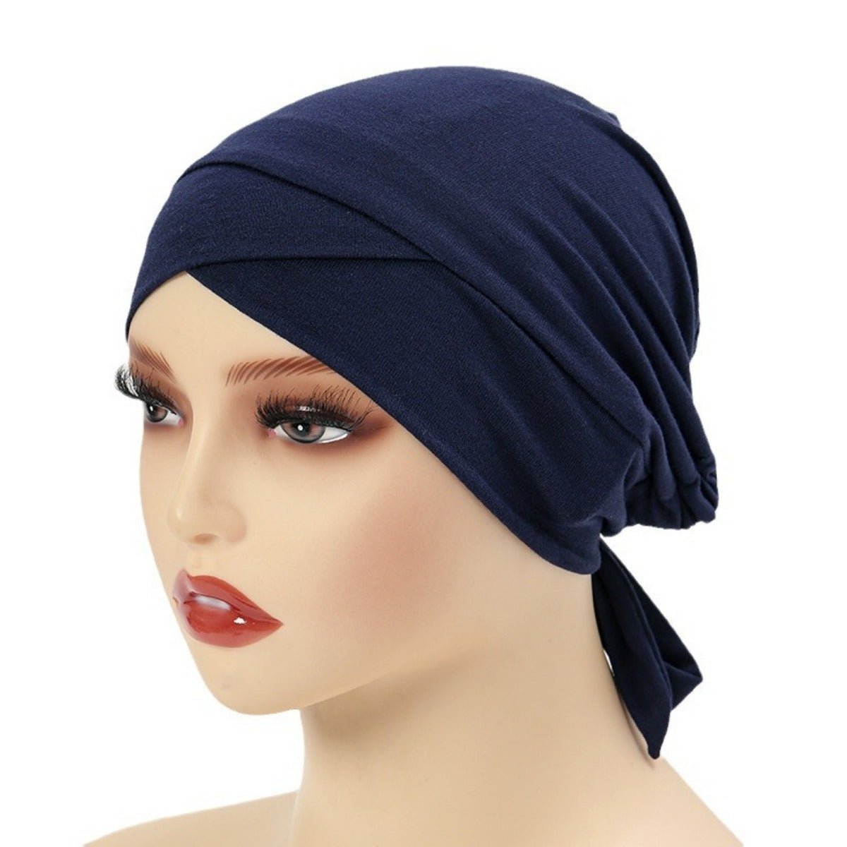 Premium Mercerized Cotton Cross-Strap Design Hijab Cap with Adjustable Brim (MH116)