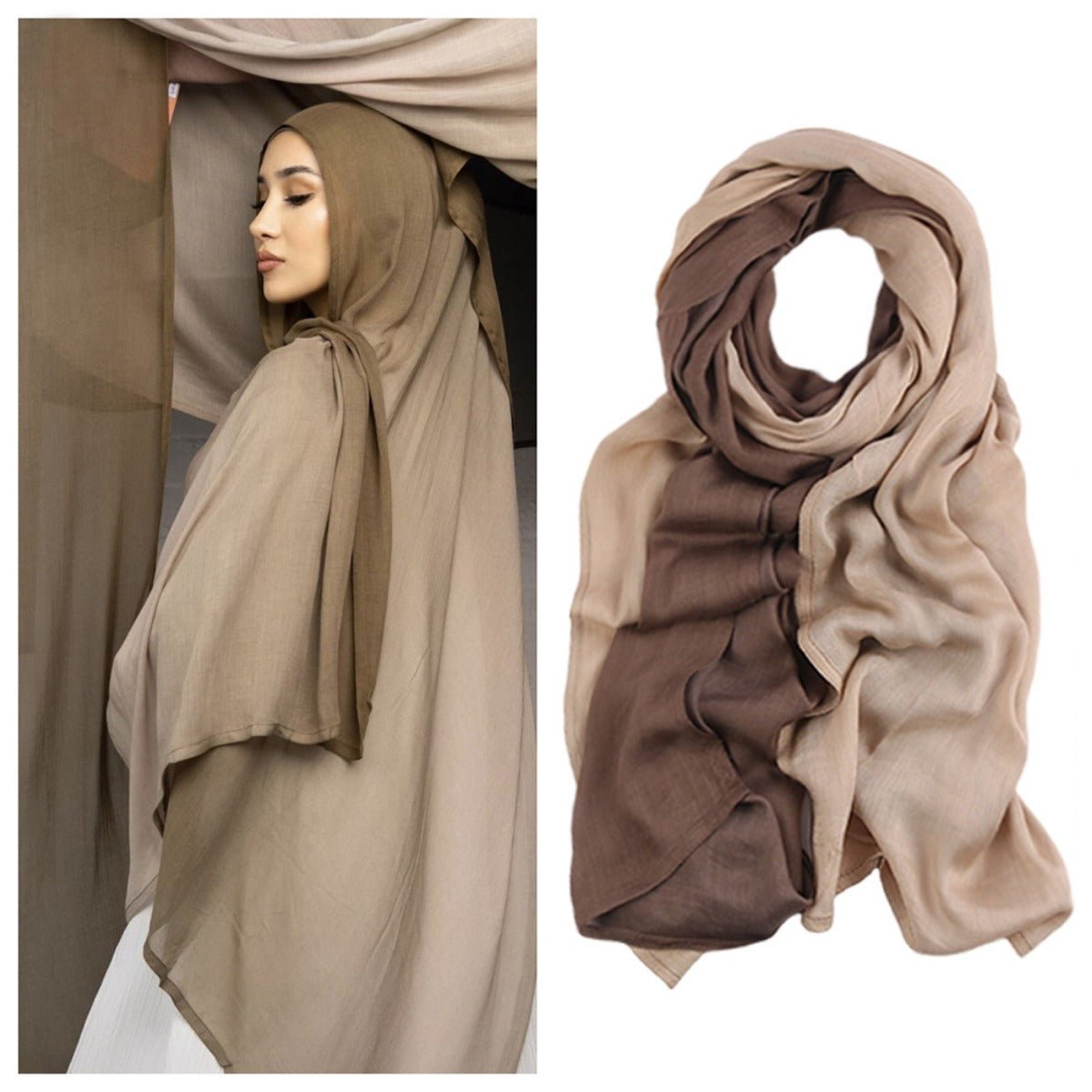Premium Cotton Headscarves Gradient Hijab Collection(MH123)