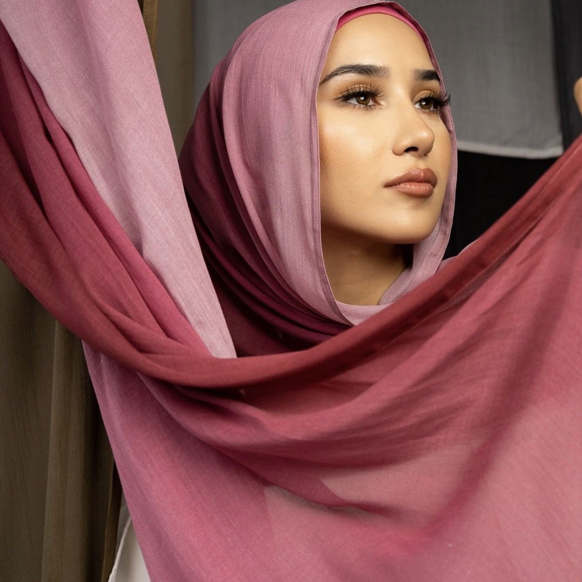 Premium Cotton Headscarves Gradient Hijab Collection(MH123)