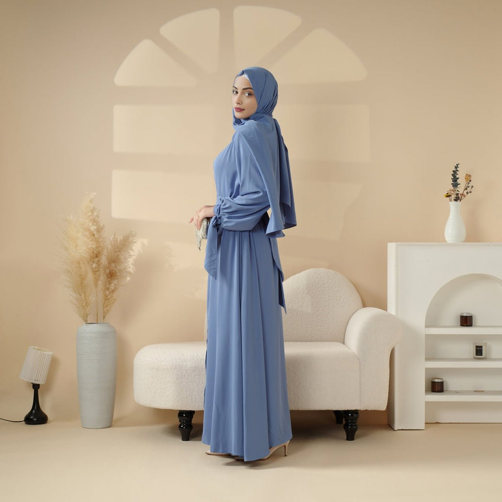 Premium Ribbon Sleeve Abaya: An Elegant Four-piece Abaya Set (MOA105)