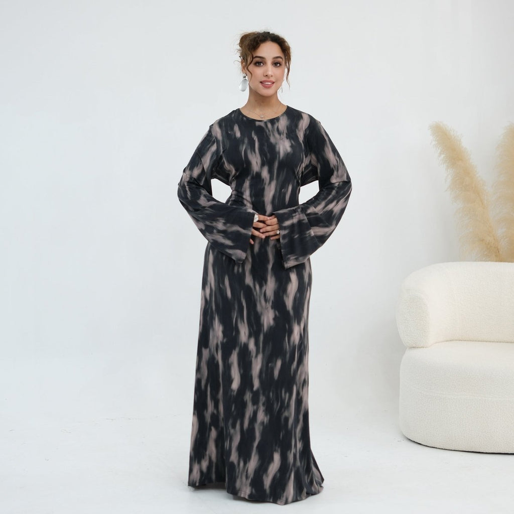 Print Stretch Maxi Dress(MS429)
