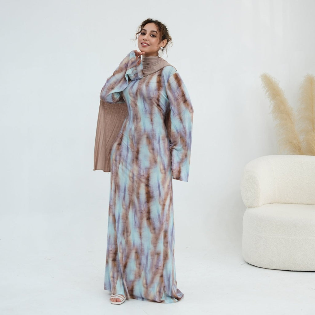 Print Stretch Maxi Dress(MS429)