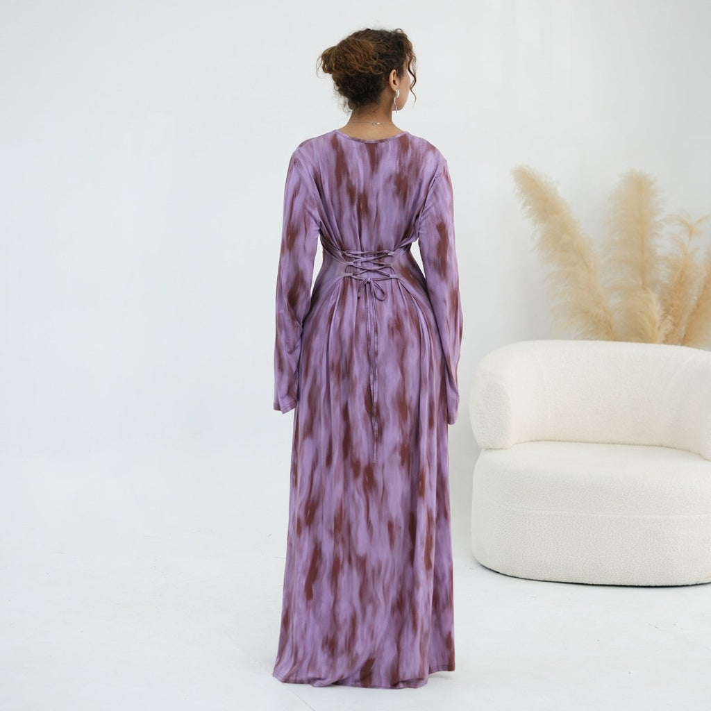 Print Stretch Maxi Dress(MS429)