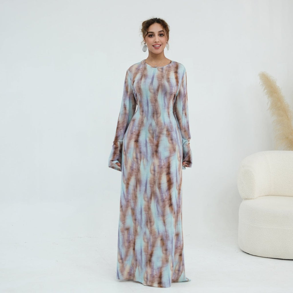 Print Stretch Maxi Dress(MS429)