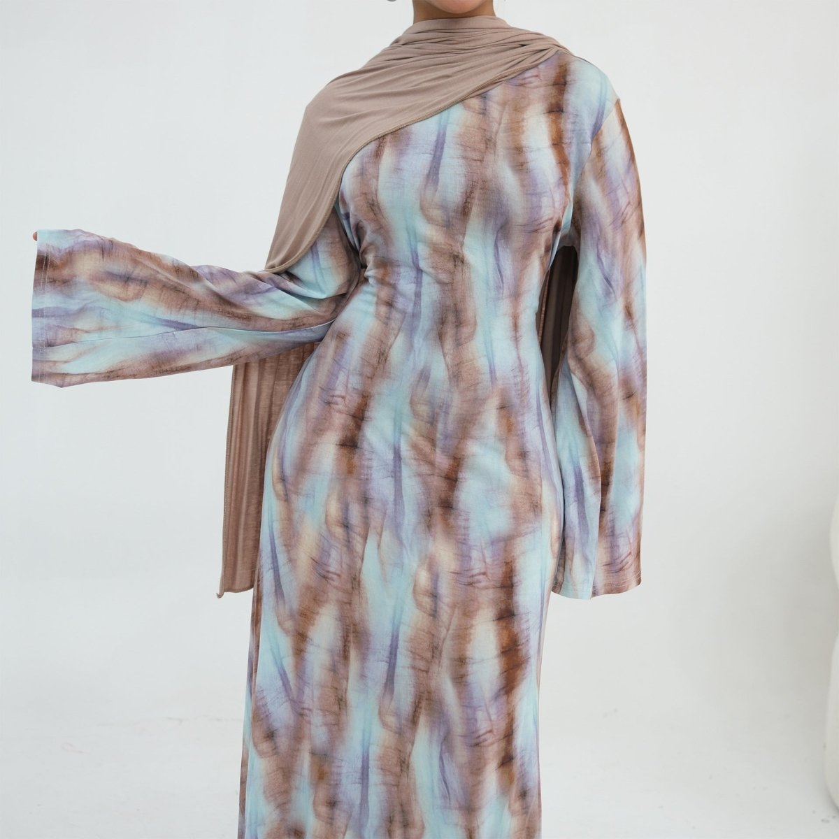 Print Stretch Maxi Dress(MS429)