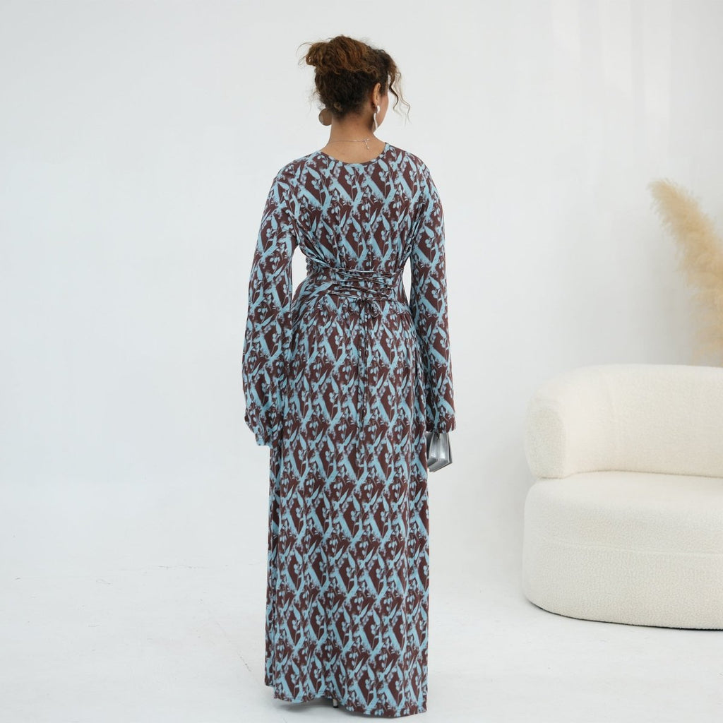 Print Stretch Maxi Dress(MS429)