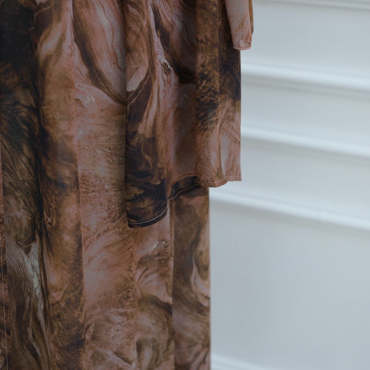 Printed Cardigan Abaya Collection | Modest Luxury Loungewear Feather-Print Robes (MOA194)