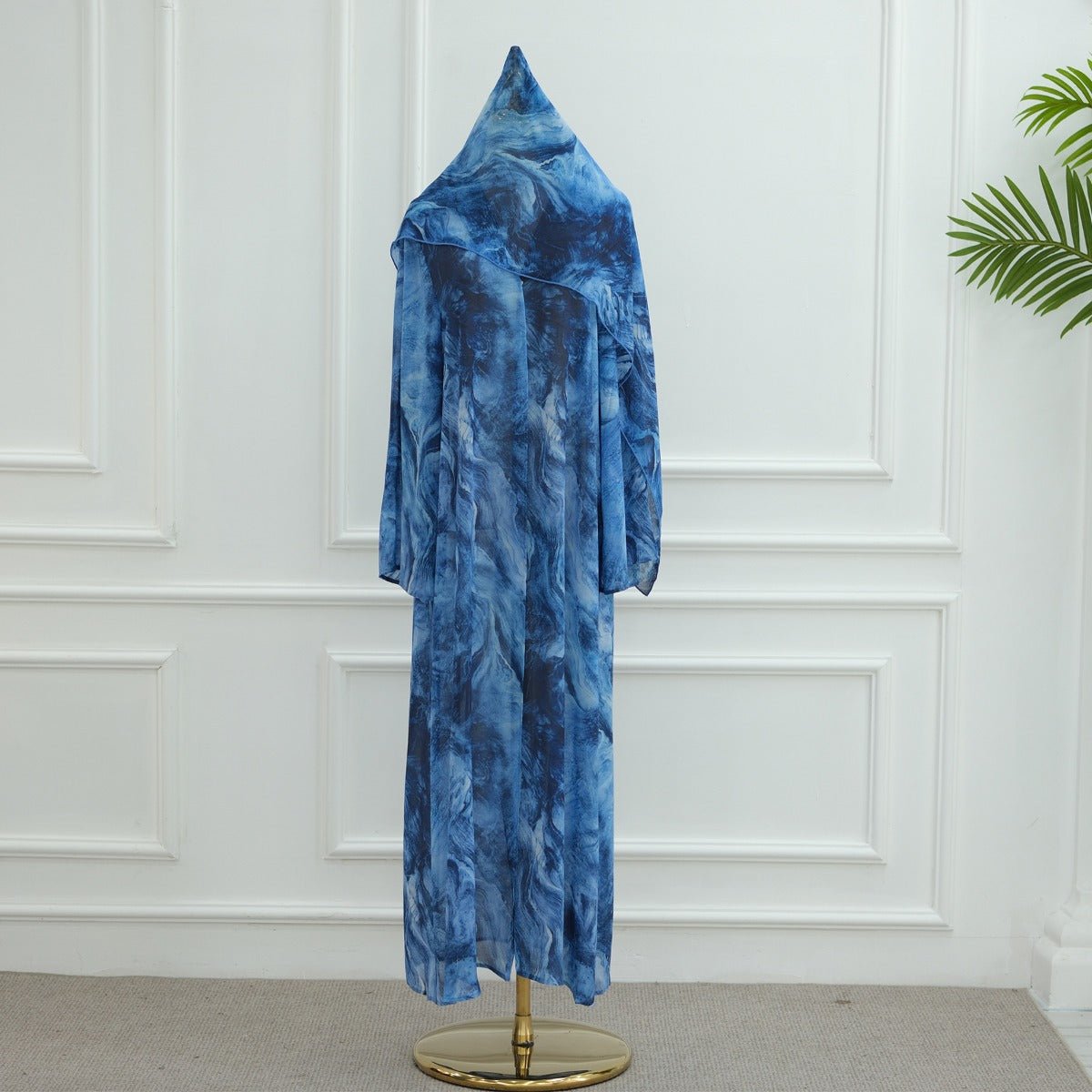 Printed Cardigan Abaya Collection | Modest Luxury Loungewear Feather-Print Robes (MOA194)