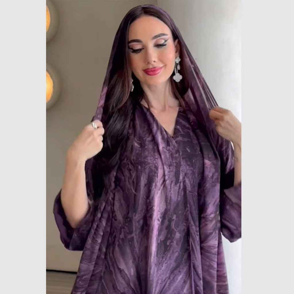 Printed Cardigan Abaya Collection | Modest Luxury Loungewear Feather-Print Robes (MOA194)