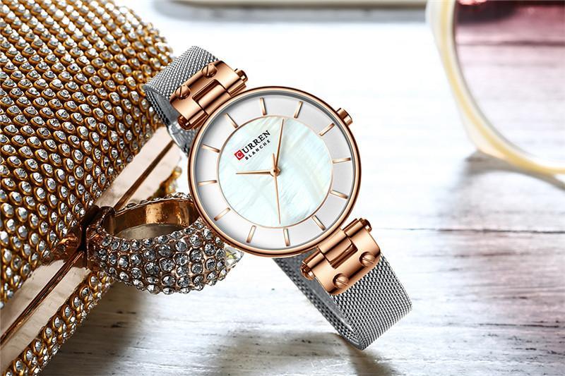 Women's Luxury Watches In Excellent Background And Zircon Designs Business Style Wristwatch Perfect Gift For Her