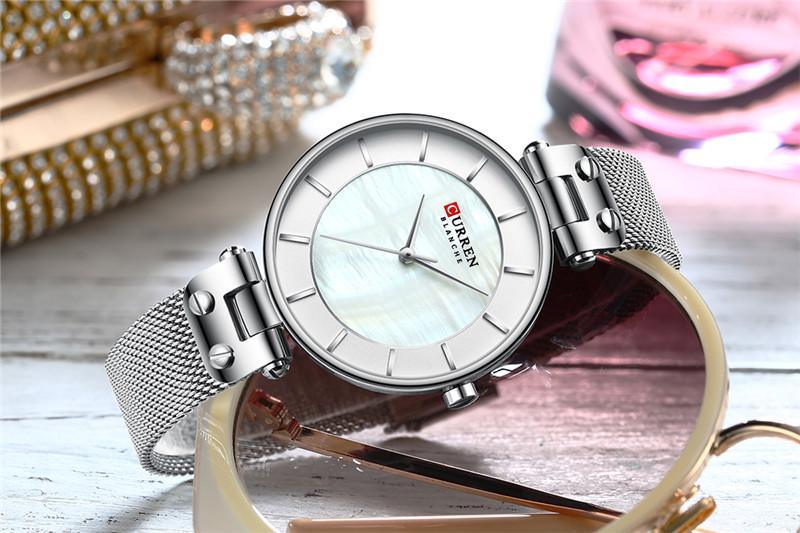 Women's Luxury Watches In Excellent Background And Zircon Designs Business Style Wristwatch Perfect Gift For Her