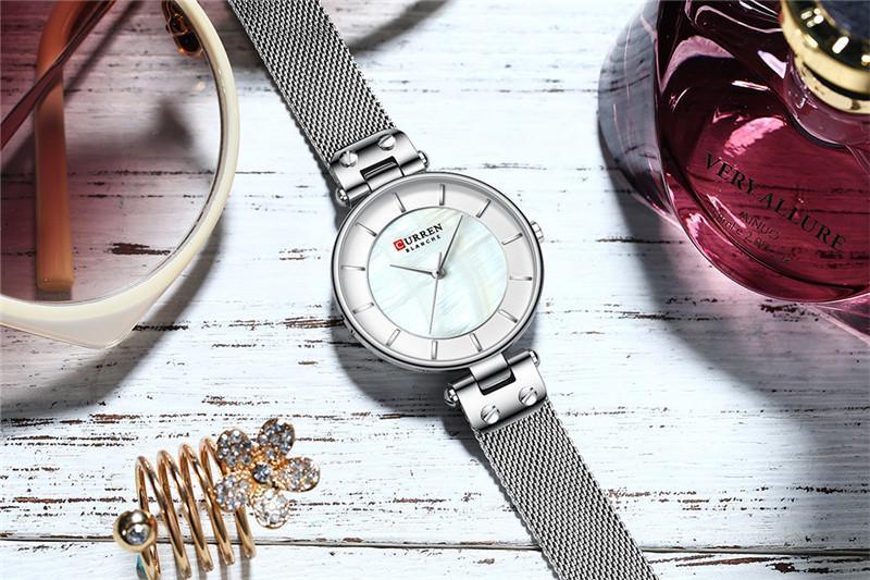 Women's Luxury Watches In Excellent Background And Zircon Designs Business Style Wristwatch Perfect Gift For Her