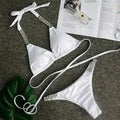 Jeweled Bikini Crochet Jewelry Bikini Set two pieces Swimsuit Crystal