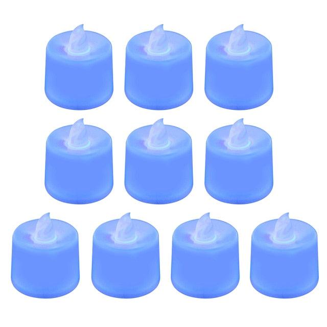 1 PC Creative LED Candle Fake Candles with Moving Flame Outdoor Flickering Flameless Electric Candle Light Multicolor Lamp Simulation Color Flame Tea Light Home Wedding Birthday Decoration