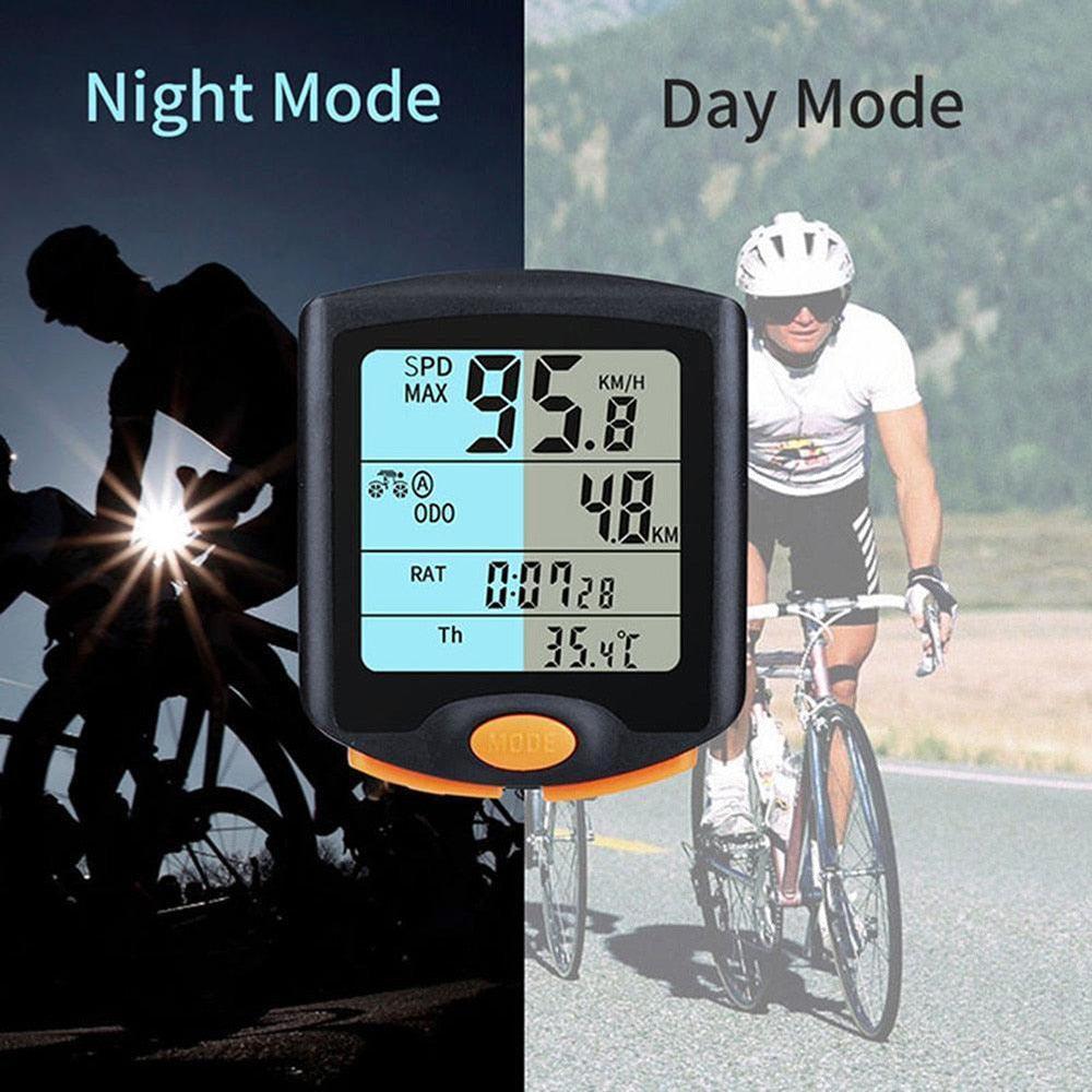 Bike Speed Meter Digital Bike Computer Multifunction Waterproof Sports Sensors Bicycle Computer Speedometer Waterproof 4 Line Display Odometer Cycling Multi Function Design