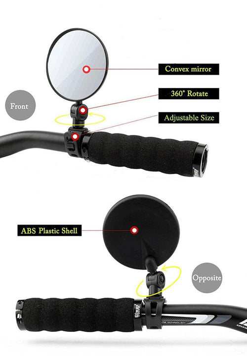1Pc Bicycle Rearview Handlebar Mirrors Cycling Rear View Bike Silicone Handle Rearview Mirror Bike Mirrors Adjustable Bicycle Cycling Rear View Mirror For Handlebar