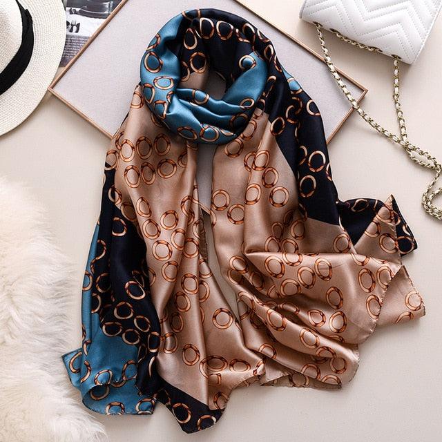 New Brand Designer Luxury  Winter Long Silk Scarf Shawls Wraps Print Cotton Scarf Stylish Head Wraps Scarves Hijabs Neck Scarves Lady Hijab For Female
