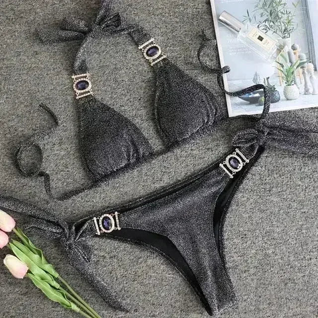PAYASEN Rhinestone Bikini - Crystal Diamond Swimsuit for Women