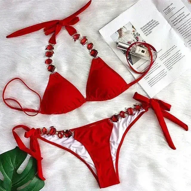PAYASEN Rhinestone Bikini - Crystal Diamond Swimsuit for Women