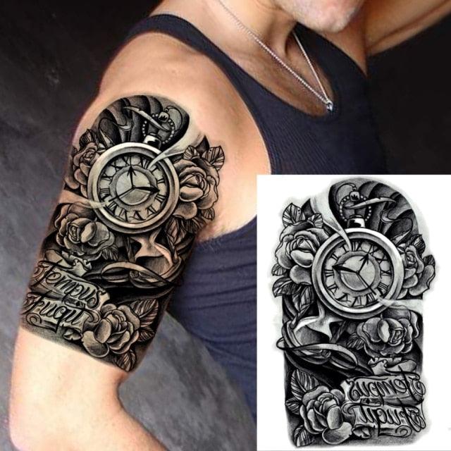 Big Black Tiger Tattoos Waterproof Leopard Tatoos Large Monster Body Arm Legs Tattoo Cool Tiger Face Temporary Tattoos For Women Men