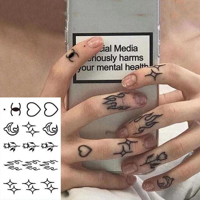 Women's Different Stickers Tattoo Temporary Waterproof Neck Arm Leg Tattoo Colorful Design