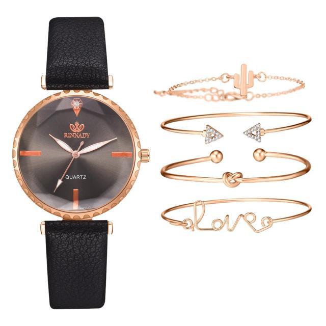Elegant Style Fashion Womens Watch Luxury Leather Band Analog Quartz Wrist Watch Women Dress Leather Band Thin Minimalist Casual Simple Dress Analog Quartz Wristwatch