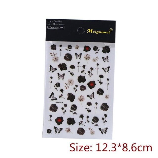 5D Embossed Nail Sticker Colorful Flower With Textured Water Slider Water Decal Nail Art Self Adhesive DIY Decal Sticker Tips Decoration Adhesive Abstract Face Curve Graffiti Nail Design for Acrylic Nail Supplies Designer Nail Decorations for Women Girls
