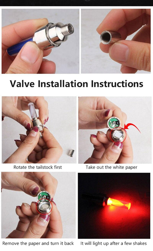 2PC Wheel LED Light Bike Light Tire Valve Cap Decorative Tire Flash Spoke Neon Lamp Bicycle Light Colorful Wheel Light For Mountain City Foldable Bike Front And Rear Wheel Wheel Light Tire